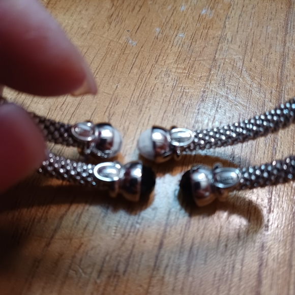 NWOT SET OF 2 STERLING SILVER GEMSTONE CUFFS - Picture 4 of 5